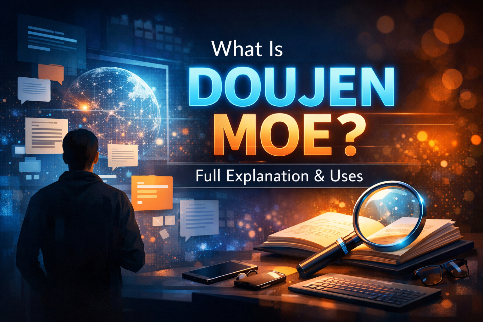 What is Doujen Moe explained with digital illustration and research visuals