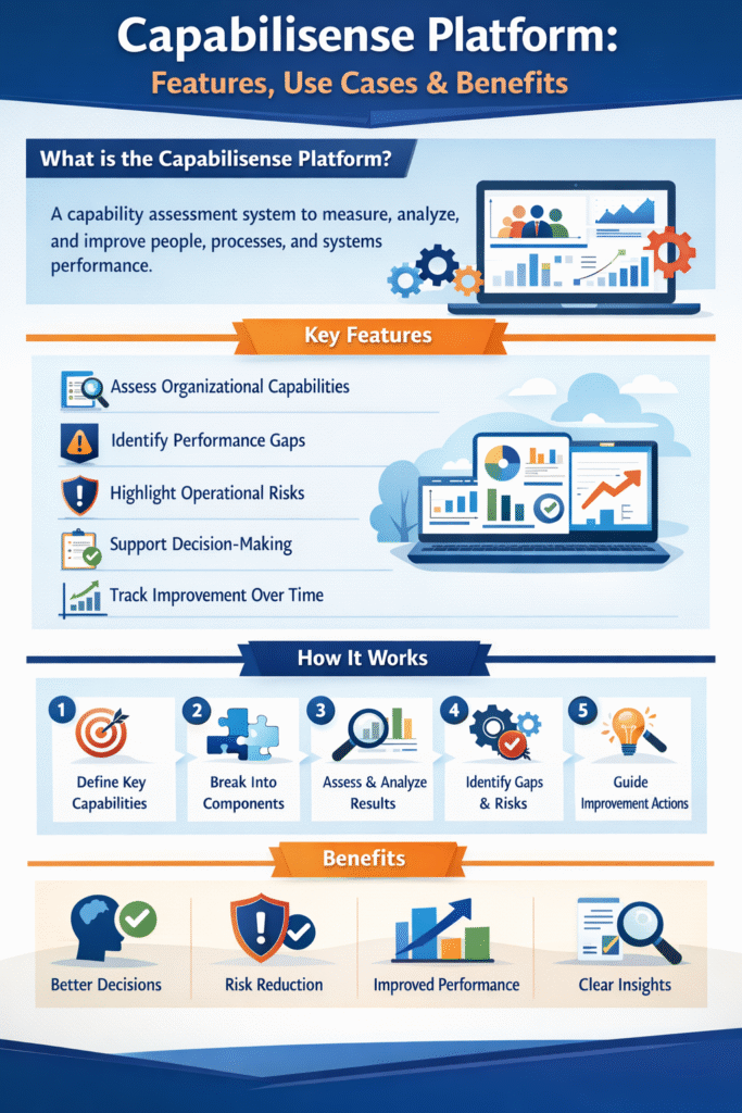 Capabilisense Platform infographic showing features, use cases, and key benefits