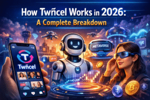 How Twñcel Works in 2026 illustrated with AI, metaverse, and digital platform features