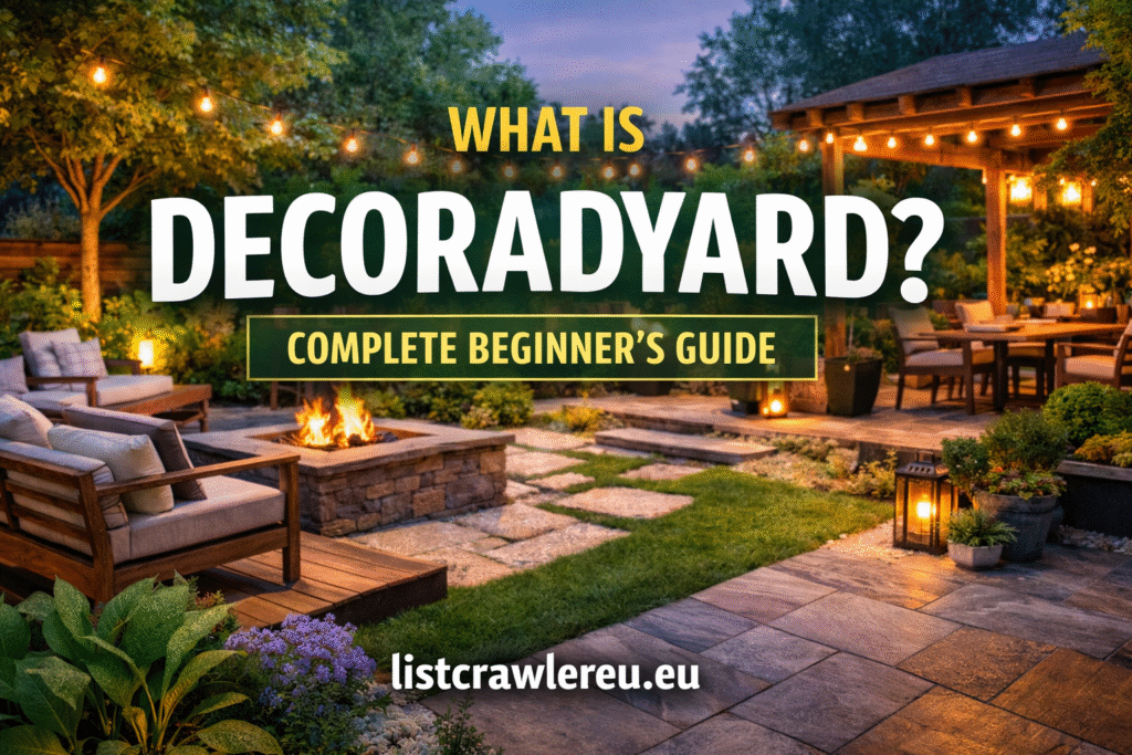 Decoradyard outdoor backyard design planning concept with modern patio garden layout